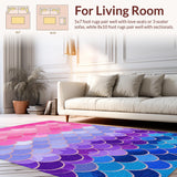 Ultra Soft Area Rug, Non Slip, Stain Resistant, Washable Area Rugs for Living Room, Bedroom, Charming Underwater Fantasy Decor(Pink)