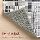 Ultra Soft Area Rug, Non Slip, Stain Resistant, Washable Area Rugs for Living Room, Bedroom, Chic Monochrome Patterned Entryway Rug(Gray)