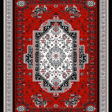 Ultra Soft Area Rug, Non Slip, Stain Resistant, Washable Area Rugs for Living Room, Bedroom, Eclectic Gray Tiled Sound Patterns(Red)