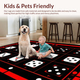 Ultra Soft Area Rug, Non Slip, Stain Resistant, Washable Area Rugs for Living Room, Bedroom, Bold Y2K Inspired Floor Design(Red)