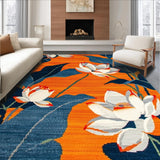 Ultra Soft Area Rug, Non Slip, Stain Resistant, Washable Area Rugs for Living Room, Bedroom, Dynamic Nature-Themed Motif(Orange)
