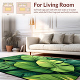 Ultra Soft Area Rug, Non Slip, Stain Resistant, Washable Area Rugs for Living Room, Bedroom, Rustic Tropical Plant Pattern(Green)