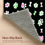 Ultra Soft Area Rug, Non Slip, Stain Resistant, Washable Area Rugs for Living Room, Bedroom, Dynamic Black and Pink Pet Art(Green)