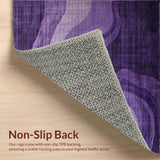 Ultra Soft Area Rug, Non Slip, Stain Resistant, Washable Area Rugs for Living Room, Bedroom, Eclectic Soft Textured Waves(Purple)
