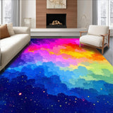 Ultra Soft Area Rug, Non Slip, Stain Resistant, Washable Area Rugs for Living Room, Bedroom, Abstract Whimsical Color Burst(Pink)