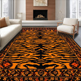 Ultra Soft Area Rug, Non Slip, Stain Resistant, Washable Area Rugs for Living Room, Bedroom, Vivid Warm Toned Wildlife Theme(Black)