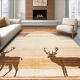 Ultra Soft Area Rug, Non Slip, Stain Resistant, Washable Area Rugs for Living Room, Bedroom, Rustic Earthy Sika Print Elegance(Brown)