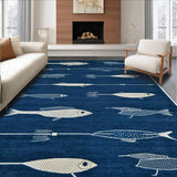 Charming Coastal Fishing Motif(Blue)