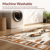 Ultra Soft Area Rug, Non Slip, Stain Resistant, Washable Area Rugs for Living Room, Bedroom, Modern Neutral Graphic Elements(Beige)