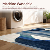 Ultra Soft Area Rug, Non Slip, Stain Resistant, Washable Area Rugs for Living Room, Bedroom, Surf Board Rug Coastal Surfboard Art Seaside Inspired Home Accent(Blue)
