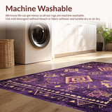 Ultra Soft Area Rug, Non Slip, Stain Resistant, Washable Area Rugs for Living Room, Bedroom, Richly Textured Modern Palette(Purple)