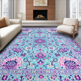 Ultra Soft Area Rug, Non Slip, Stain Resistant, Washable Area Rugs for Living Room, Bedroom, Chic Retro Honeycomb Aesthetic(Blue)