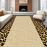 Ultra Soft Area Rug, Non Slip, Stain Resistant, Washable Area Rugs for Living Room, Bedroom, Sophisticated Neutral Leopard Theme(Beige)