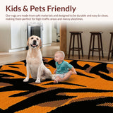 Ultra Soft Area Rug, Non Slip, Stain Resistant, Washable Area Rugs for Living Room, Bedroom, Luxe Earthy Animal Print Aesthetic(Orange)