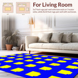 Ultra Soft Area Rug, Non Slip, Stain Resistant, Washable Area Rugs for Living Room, Bedroom, Cheerful Padded ABC Exploration Mat(Blue)