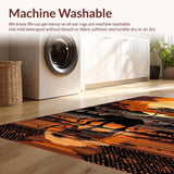 Ultra Soft Area Rug, Non Slip, Stain Resistant, Washable Area Rugs for Living Room, Bedroom, Rustic Warm Toned Abstract Art(Brown)