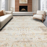 Ultra Soft Area Rug, Non Slip, Stain Resistant, Washable Area Rugs for Living Room, Bedroom, Distressed Vintage Area Faded Beige Timeless(Beige)