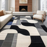 Ultra Soft Area Rug, Non Slip, Stain Resistant, Washable Area Rugs for Living Room, Bedroom, Sonoma Collection Ebony & Cream Abstract Design(Gray)