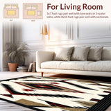 Ultra Soft Area Rug, Non Slip, Stain Resistant, Washable Area Rugs for Living Room, Bedroom, Non Slip Black With Beige Southwestern Motifs(Beige)