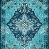 Ultra Soft Area Rug, Non Slip, Stain Resistant, Washable Area Rugs for Living Room, Bedroom, Rustic Ocean-Inspired Motif(Blue)