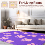 Ultra Soft Area Rug, Non Slip, Stain Resistant, Washable Area Rugs for Living Room, Bedroom, Joyful Cartoonish Animal Claw Pattern(Purple)