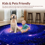 Ultra Soft Area Rug, Non Slip, Stain Resistant, Washable Area Rugs for Living Room, Bedroom, Dynamic Universe Inspired Aesthetic(Blue)