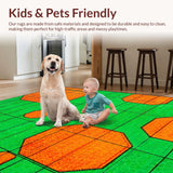 Ultra Soft Area Rug, Non Slip, Stain Resistant, Washable Area Rugs for Living Room, Bedroom, Sleek Contemporary Striped Pattern(Green)