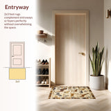 Ultra Soft Area Rug, Non Slip, Stain Resistant, Washable Area Rugs for Living Room, Bedroom, Foldable Adventurous Animal Kingdom Mat(Beige)