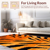 Ultra Soft Area Rug, Non Slip, Stain Resistant, Washable Area Rugs for Living Room, Bedroom, Vibrant Exotic Patterned Textiles(Orange)