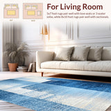 Ultra Soft Area Rug, Non Slip, Stain Resistant, Washable Area Rugs for Living Room, Bedroom, Aquatic Ombre, Gradient Wash, Modern Art(Blue)