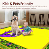 Ultra Soft Area Rug, Non Slip, Stain Resistant, Washable Area Rugs for Living Room, Bedroom, Charming Decorative Holiday Vibrance(Yellow)
