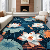 Ultra Soft Area Rug, Non Slip, Stain Resistant, Washable Area Rugs for Living Room, Bedroom, Modern Tropical Abstract Design(Blue)