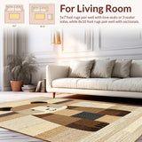 Ultra Soft Area Rug, Non Slip, Stain Resistant, Washable Area Rugs for Living Room, Bedroom, Trendy Fuzzy Animal Print(Beige)