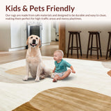 Ultra Soft Area Rug, Non Slip, Stain Resistant, Washable Area Rugs for Living Room, Bedroom, Neutral Toned Area with Subtle Boho Mottled and Earthy Hues(Beige)