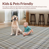 Ultra Soft Area Rug, Non Slip, Stain Resistant, Washable Area Rugs for Living Room, Bedroom, Cozy Earth Tone Medallion Style(Beige)