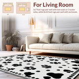 Ultra Soft Area Rug, Non Slip, Stain Resistant, Washable Area Rugs for Living Room, Bedroom, Stylish Minimalist Fluffy Accent(Black)