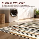 Ultra Soft Area Rug, Non Slip, Stain Resistant, Washable Area Rugs for Living Room, Bedroom, Modern Chic Linear Arrangement(Beige)