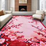 Ultra Soft Area Rug, Non Slip, Stain Resistant, Washable Area Rugs for Living Room, Bedroom, Rustic Nature-Inspired Floral Touch(Red)