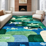 Ultra Soft Area Rug, Non Slip, Stain Resistant, Washable Area Rugs for Living Room, Bedroom, Humorous Rustic Nautical Theme(Green)