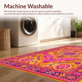 Ultra Soft Area Rug, Non Slip, Stain Resistant, Washable Area Rugs for Living Room, Bedroom, Dynamic Symmetrical Design Elements(Yellow)