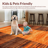 Ultra Soft Area Rug, Non Slip, Stain Resistant, Washable Area Rugs for Living Room, Bedroom, Eclectic Rustic Nature Pattern(Orange)