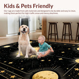 Ultra Soft Area Rug, Non Slip, Stain Resistant, Washable Area Rugs for Living Room, Bedroom, Enchanting Dark Starscape Aesthetic(Black)
