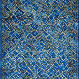 Ultra Soft Area Rug, Non Slip, Stain Resistant, Washable Area Rugs for Living Room, Bedroom, Contemporary Geometric Design Runner Area with Dynamic Shapes(Blue)