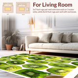 Ultra Soft Area Rug, Non Slip, Stain Resistant, Washable Area Rugs for Living Room, Bedroom, Zesty Kiwi Area Rug Bold Green & Brown Fruit Design Carpet(Green)
