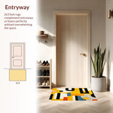 Ultra Soft Area Rug, Non Slip, Stain Resistant, Washable Area Rugs for Living Room, Bedroom, Chic Modern Lettering Aesthetic(Yellow)