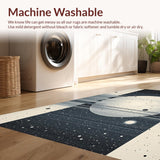 Ultra Soft Area Rug, Non Slip, Stain Resistant, Washable Area Rugs for Living Room, Bedroom, Sleek Monochrome Lunar Arrangement(Gray)