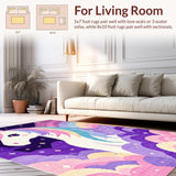 Ultra Soft Area Rug, Non Slip, Stain Resistant, Washable Area Rugs for Living Room, Bedroom, Joyful Ethereal Shaggy Delight(Purple)
