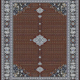 Ultra Soft Area Rug, Non Slip, Stain Resistant, Washable Area Rugs for Living Room, Bedroom, Intricate Geometric Spotted Design Area with Rich Brown and Silver Accents(Brown)