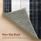 Ultra Soft Area Rug, Non Slip, Stain Resistant, Washable Area Rugs for Living Room, Bedroom, Chic Onyx and Chalk Stripe Floor Rug(Black)