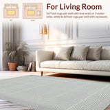 Ultra Soft Area Rug, Non Slip, Stain Resistant, Washable Area Rugs for Living Room, Bedroom, Modern Abstract Textured Waves(Gray)